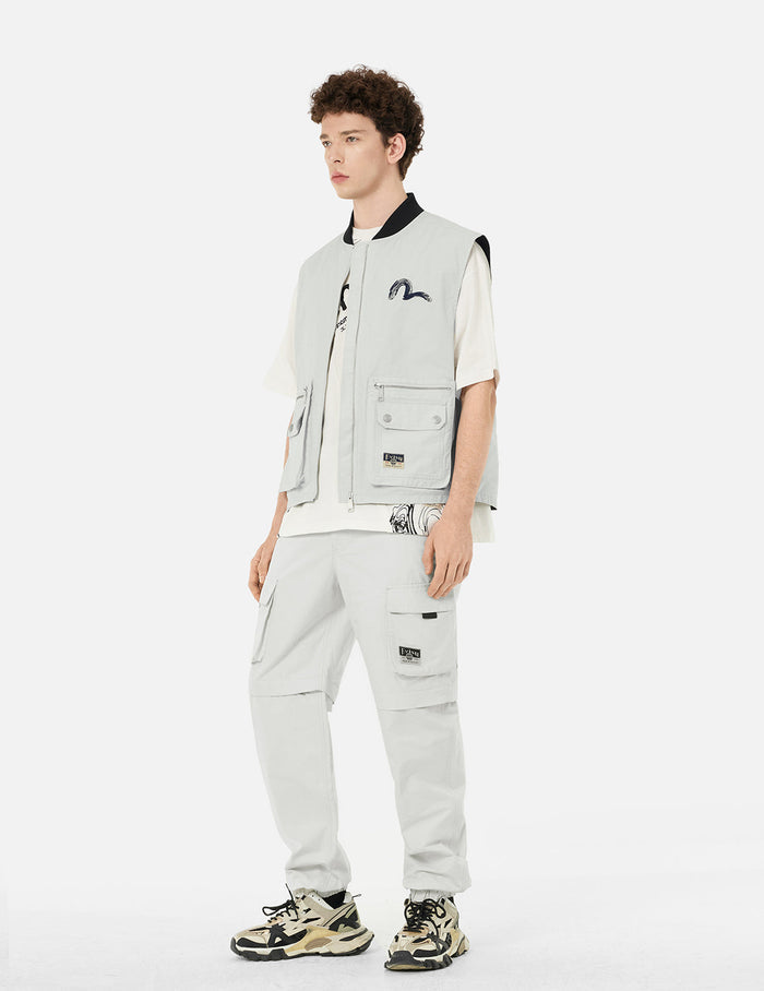 Artistic Logo Embroidery Fashion Fit Vest Jacket