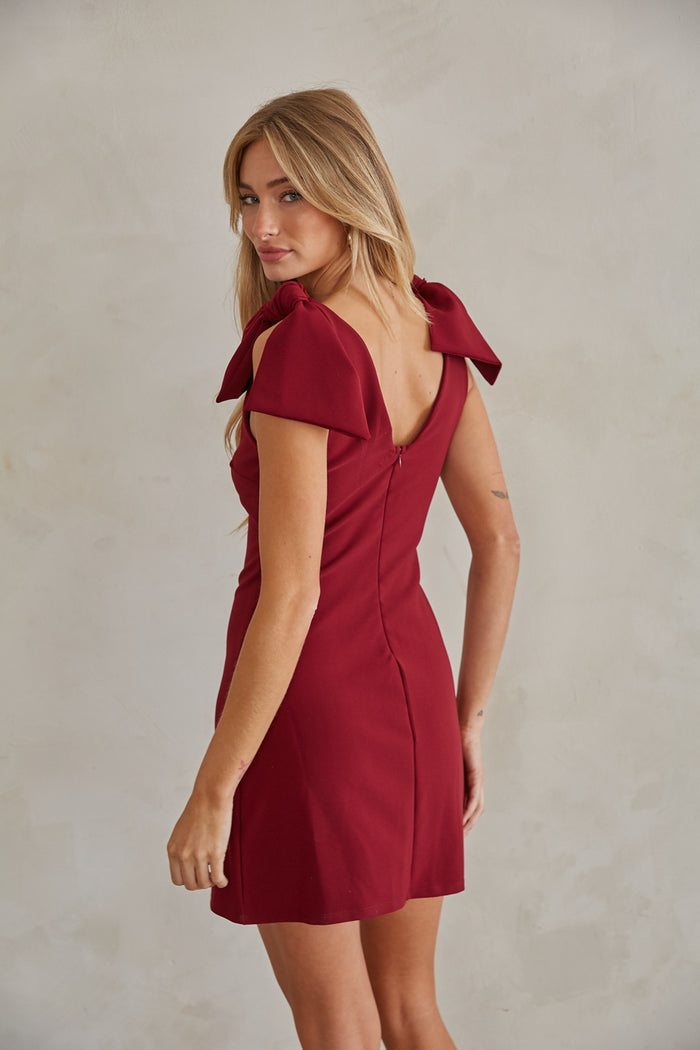 Audrey Bow Strap Mini Dress