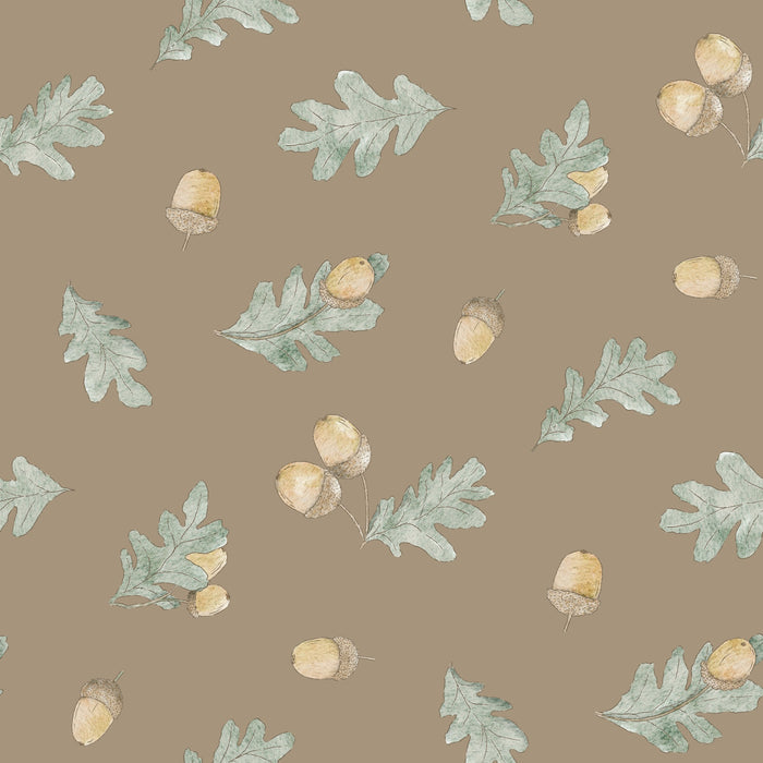Autumn Acorn Oak Tree Ada Brown - Family Fabrics B.V.