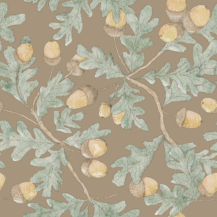 Autumn Acorn Oak Tree Adalin Brown - Family Fabrics B.V.