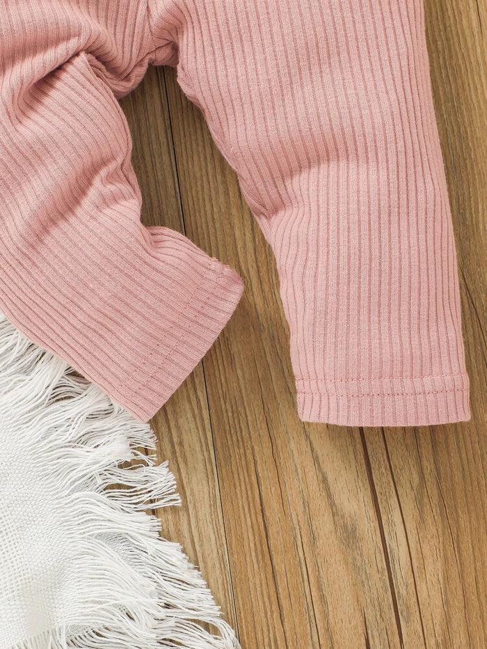 Baby 3-Pack Ribbed Leggings – Soft Stretch Elastic Waist Pants Set
