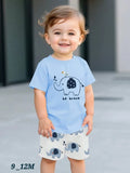 Baby Boys Summer T-Shirt & Shorts Set â€“ Cute Elephant Print â€“ Soft Cotton
