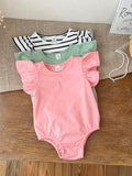 Baby Girls 3-Pack Ruffle Sleeve Bodysuits – Soft Cotton Snap Closure Onesie Set
