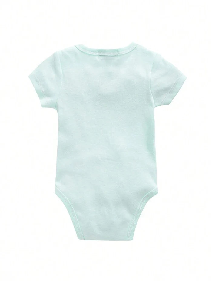 Baby Girls 3-Pack Short Sleeve Bodysuits – Unicorn Print & Applique Cotton Onesie Set