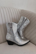 bambi snake print silver boots - country concert - rodeo - line dancing