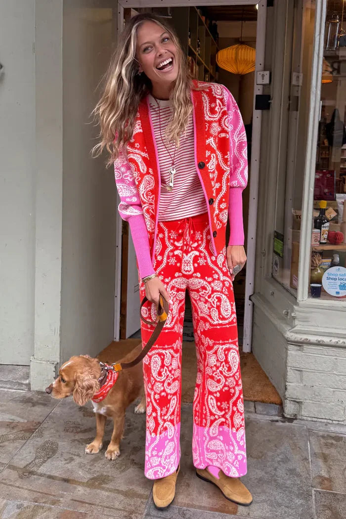 Bandana Martha Cardigan (Red)