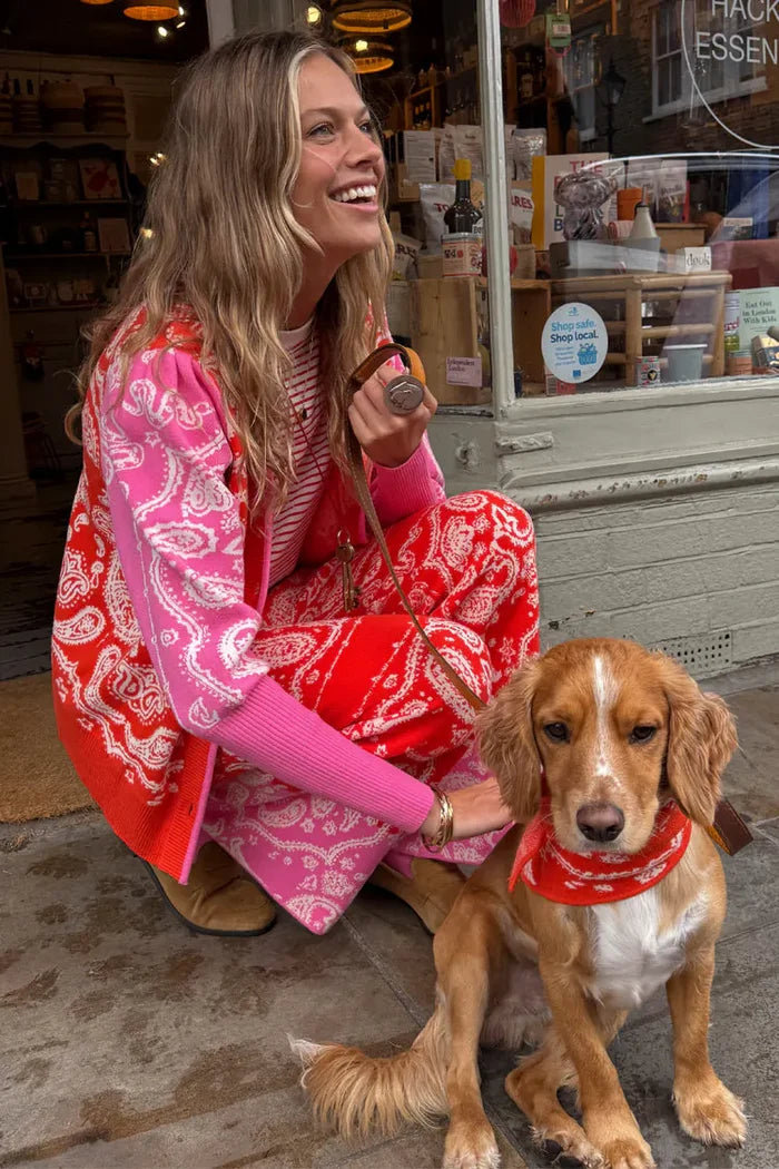Bandana Martha Cardigan (Red)