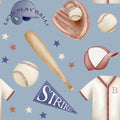 Baseball Theme Blue - Family Fabrics B.V.