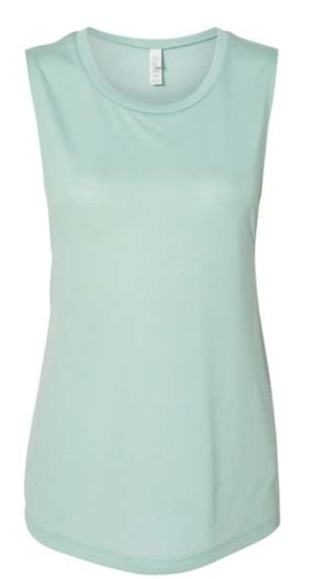 BELLA+CANVAS ® Women's Flowy Scoop Muscle Tank (Dusty Blue)