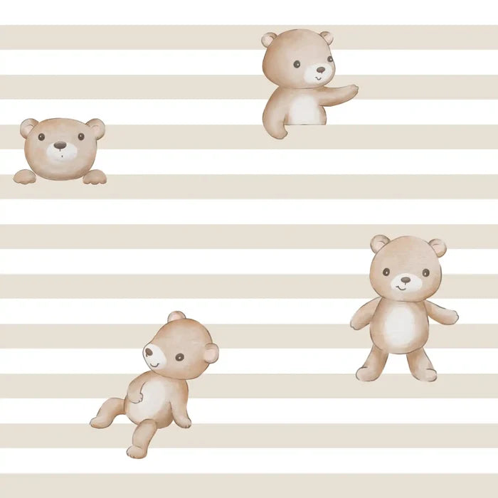 Ben Teddy Beige Stripes - Family Fabrics B.V.