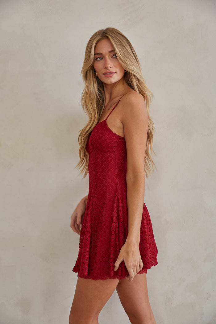 side-image | coquette mini dress | going out red mini dress | date night mini dress | valentine's day mini dress