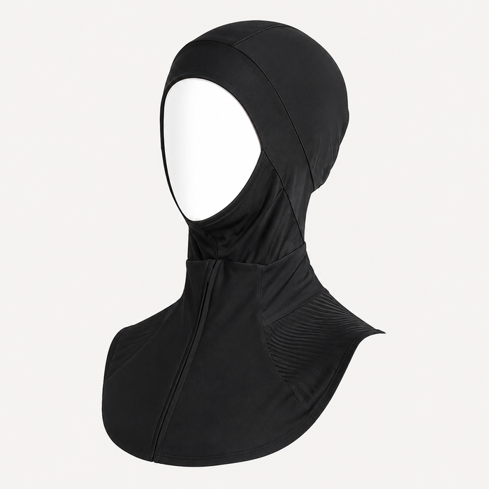 Black Modest Swim Hood Head Cover