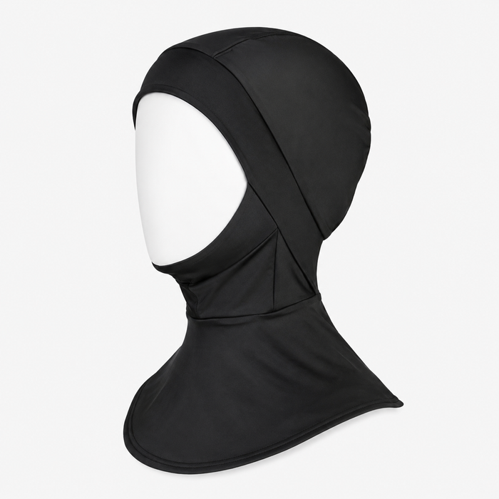 Black Modest Swim Hood Head Cover