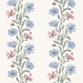Blue Pink FLower Lines Florina - Family Fabrics B.V.