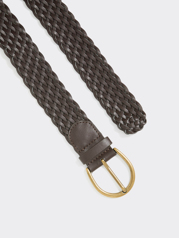 Braided Faux Leather Belt