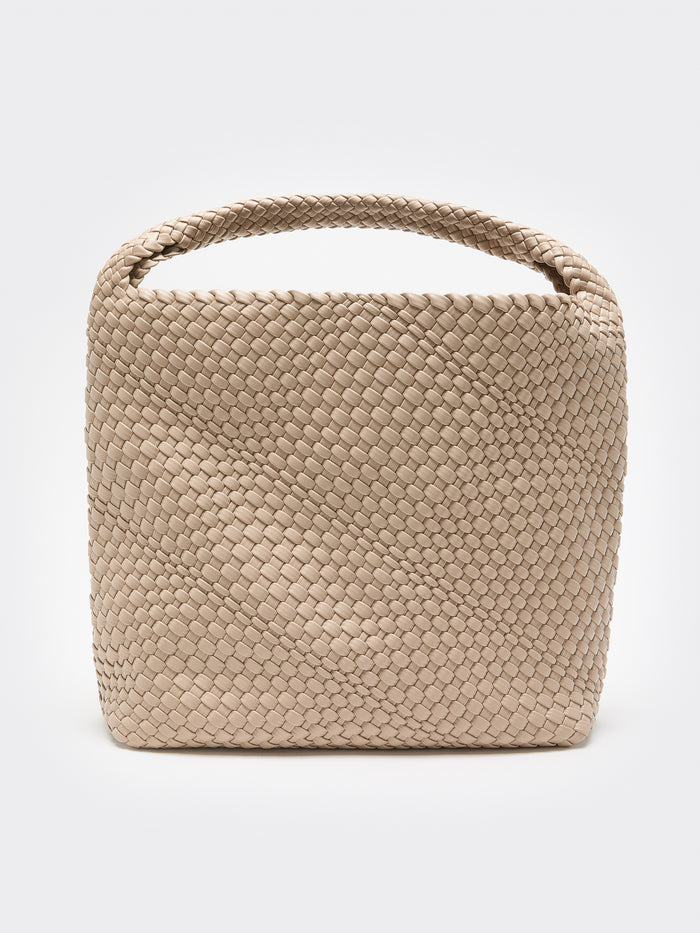 Braided Faux-Leather Shoulder Bag