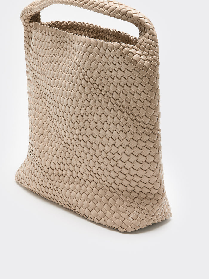 Braided Faux-Leather Shoulder Bag
