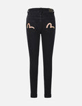 Brocade Inserted Seagull Skinny Jeans