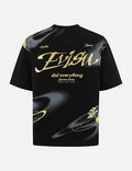 Brocade Kamon and Allover Print Relax Fit T-Shirt