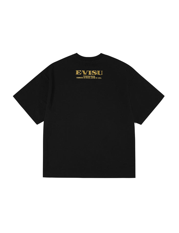 Brocade Pocket with Seagull Foil Print Loose Fit T-Shirt