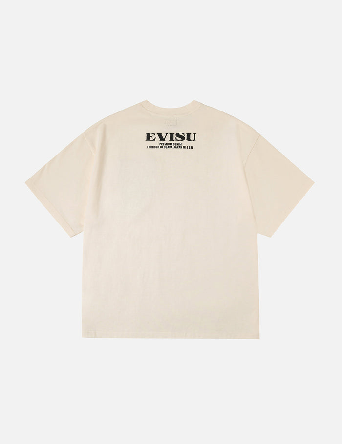 Brocade Pocket with Seagull Foil Print Loose Fit T-Shirt