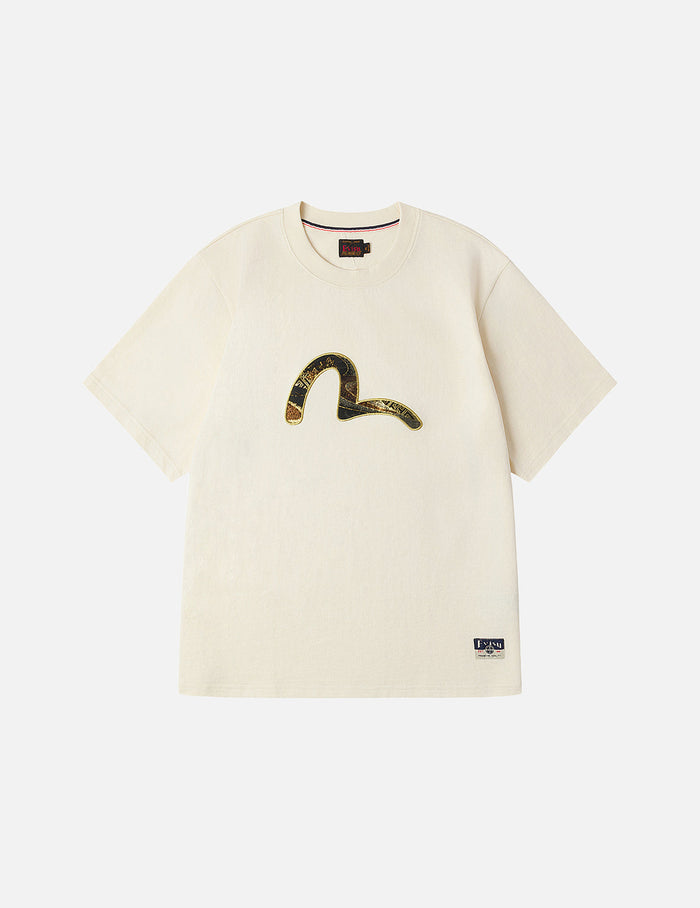 Brocade Seagull Appliqué Regular Fit Short Sleeves T-shirt