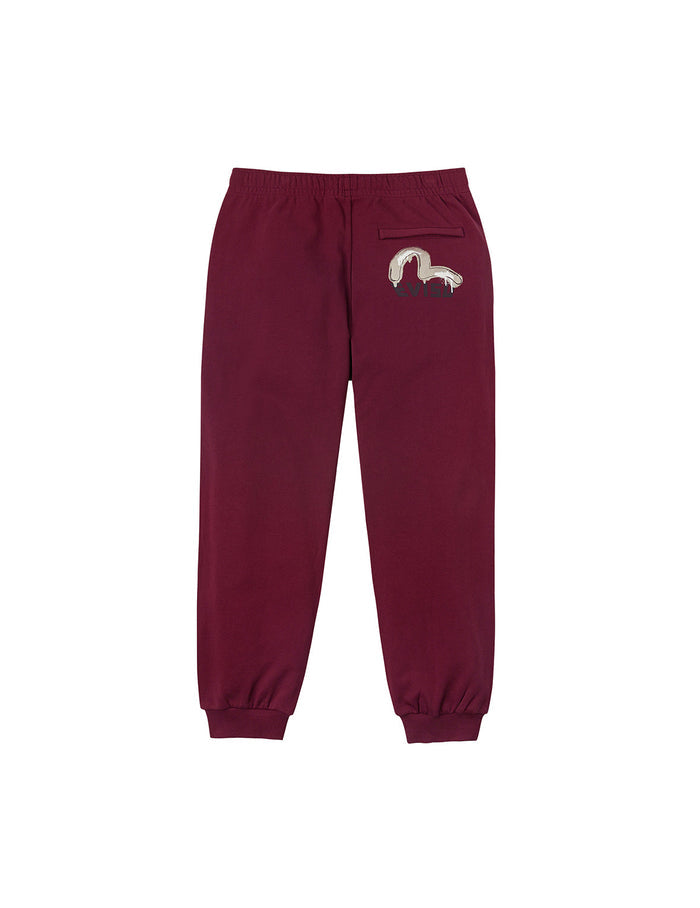 Brushstroke Seagull and Logo Print Straight Fit Sweatpants