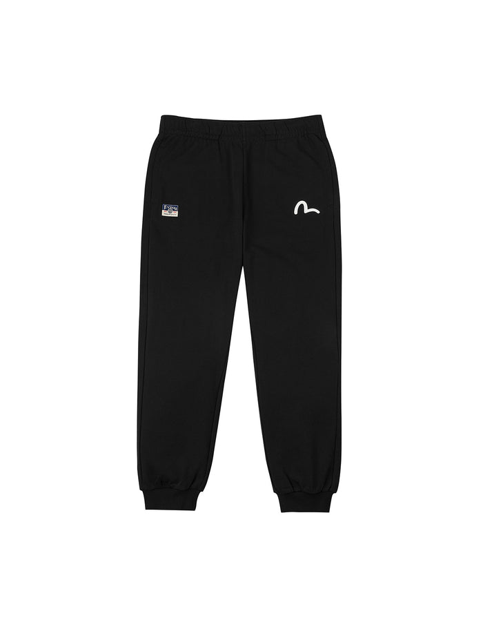 Brushstroke Seagull and Logo Print Straight Fit Sweatpants