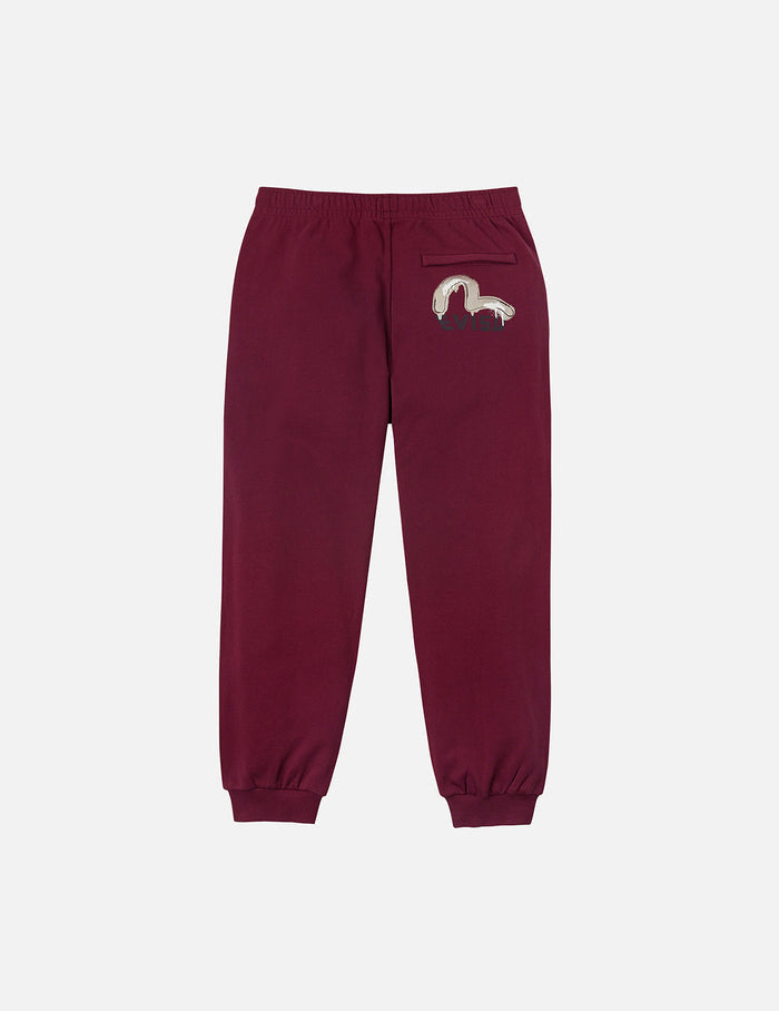 Brushstroke Seagull and Logo Print Straight Fit Sweatpants
