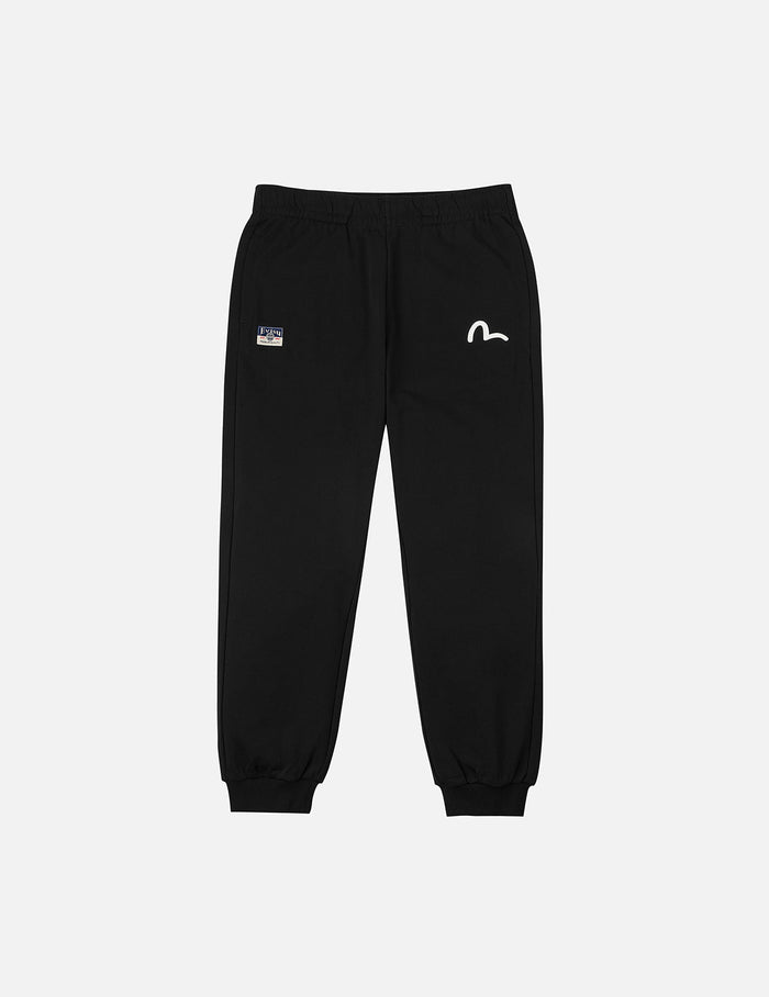 Brushstroke Seagull and Logo Print Straight Fit Sweatpants
