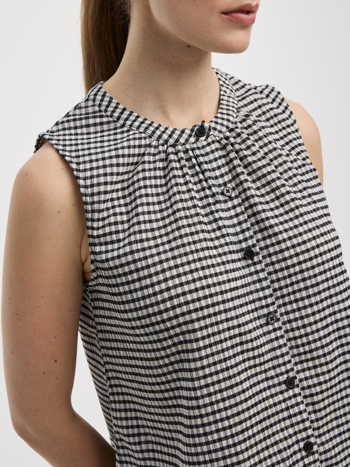 Buttoned-Down Crew-Neck Tank
