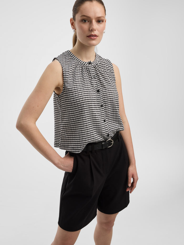 Buttoned-Down Crew-Neck Tank