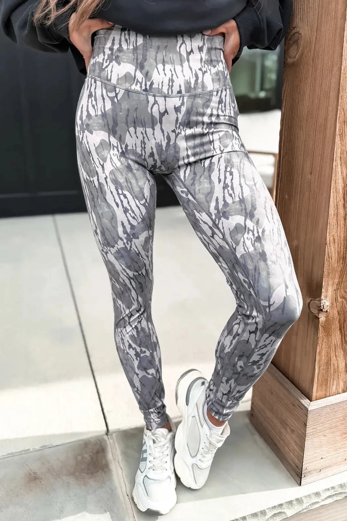 Camouflage Pattern High Waist Leggings – Multicolour