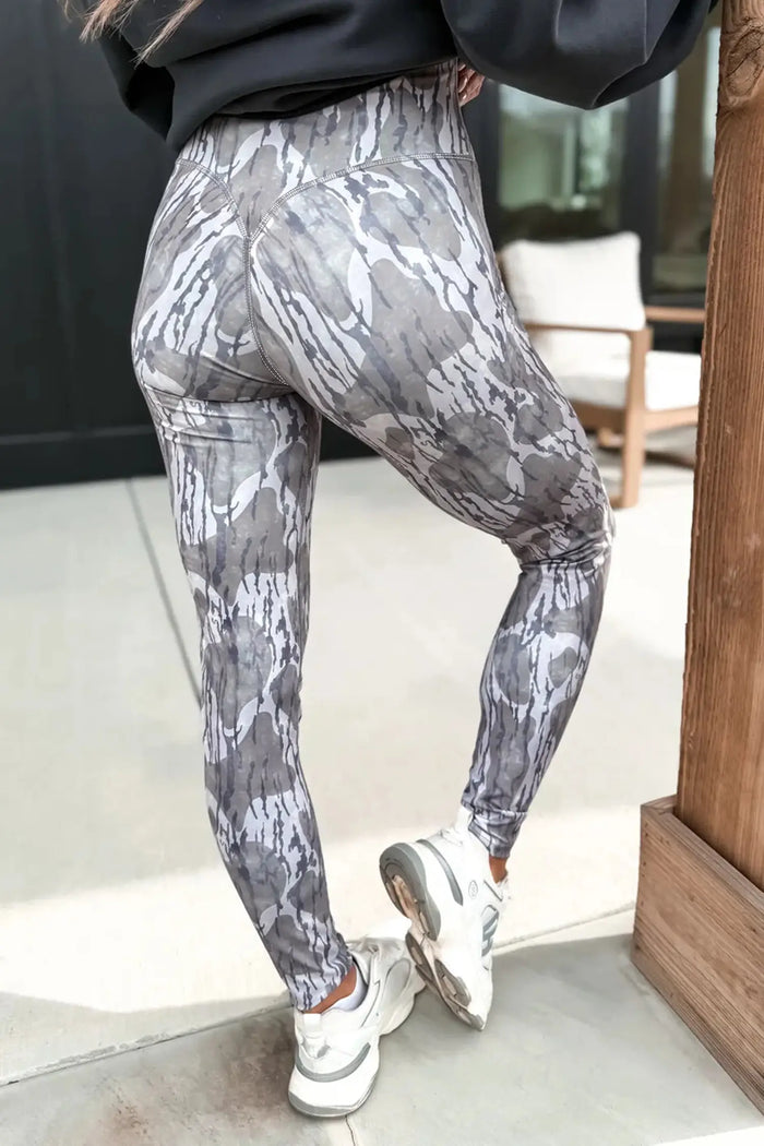 Camouflage Pattern High Waist Leggings – Multicolour
