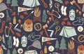 Camping Trip Navy Blue - Family Fabrics B.V.
