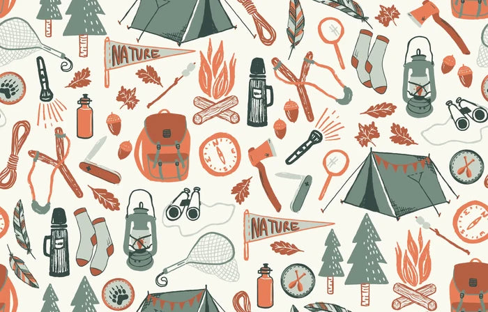 Camping Trip Orange - Family Fabrics B.V.