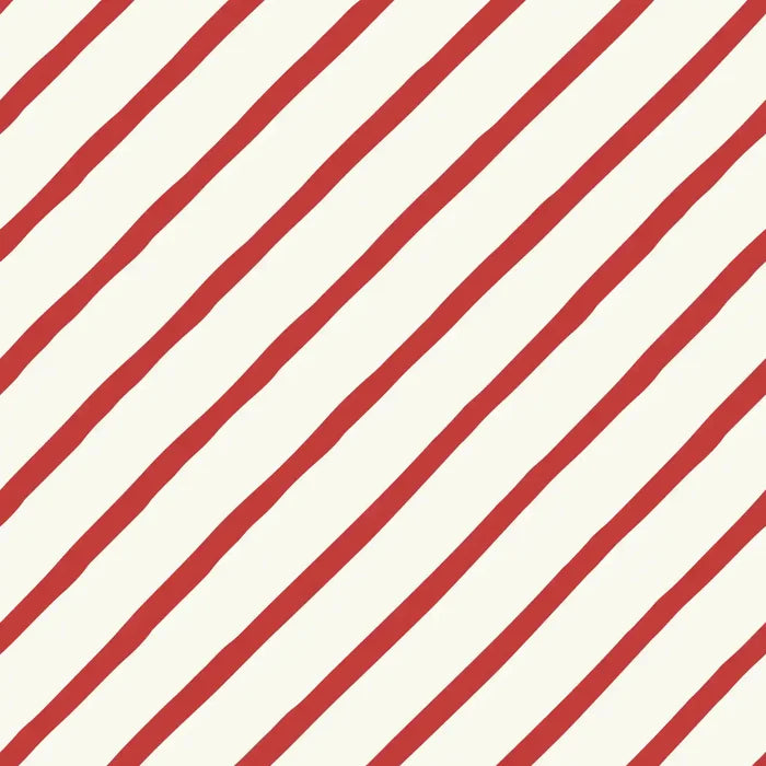 Candy Diagonal Stripe Cream Red - Family Fabrics B.V.
