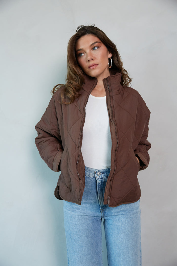 front-image | puffer jacket with pockets | trendy puffer jackets | trendy winter jackets | trendy winter wear boutique