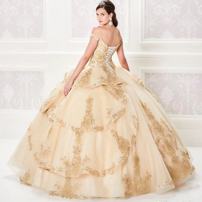 Champagne Princess  Ball Gown Quinceanera Dress - Envious Designs
