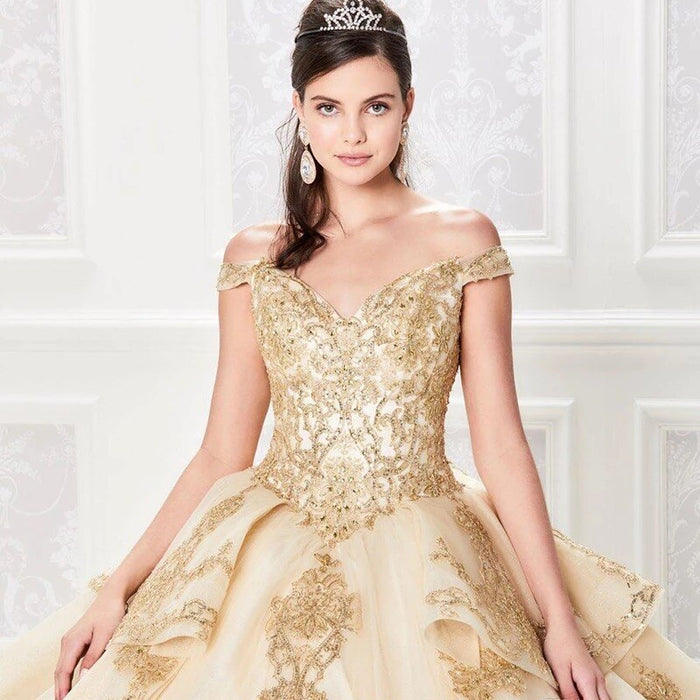 Champagne Princess  Ball Gown Quinceanera Dress - Envious Designs