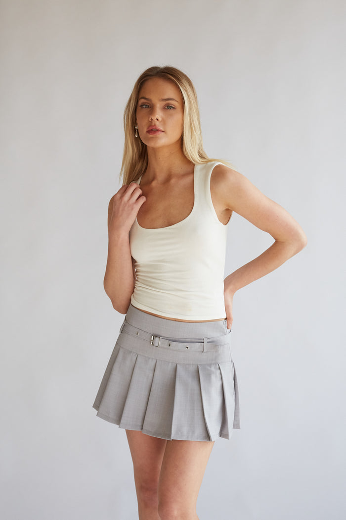 super soft white low scoop neck tank top | buttery smooth tank top