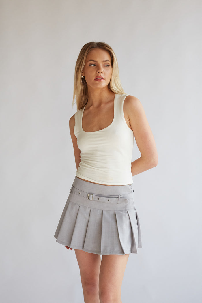 ultra smooth and soft light wreight square neck tank top | mid length luxurious tank top