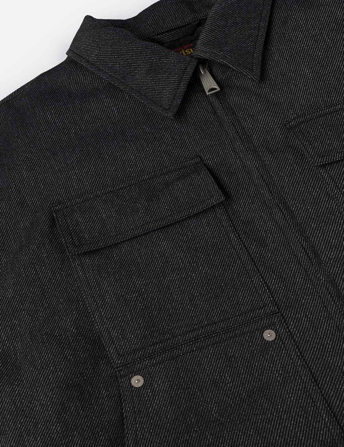 Classic 50s Car and Seagull Print Relax Fit Work Jacket