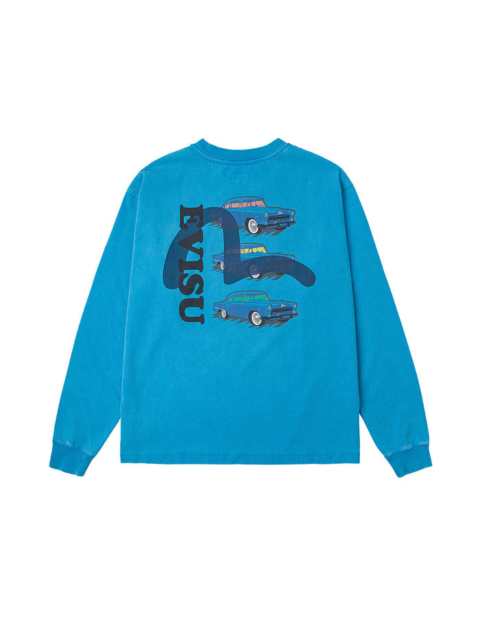 Classic 50s Cars Print Relax Fit Long-sleeve T-shirt