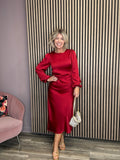 Claudene Midi Dress (Racing Red)