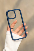 Clear Phone Case with Navy Blue Frame â€“ Stylish & Durable