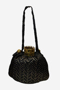Concertina Opening Black and Gold Purse image 0