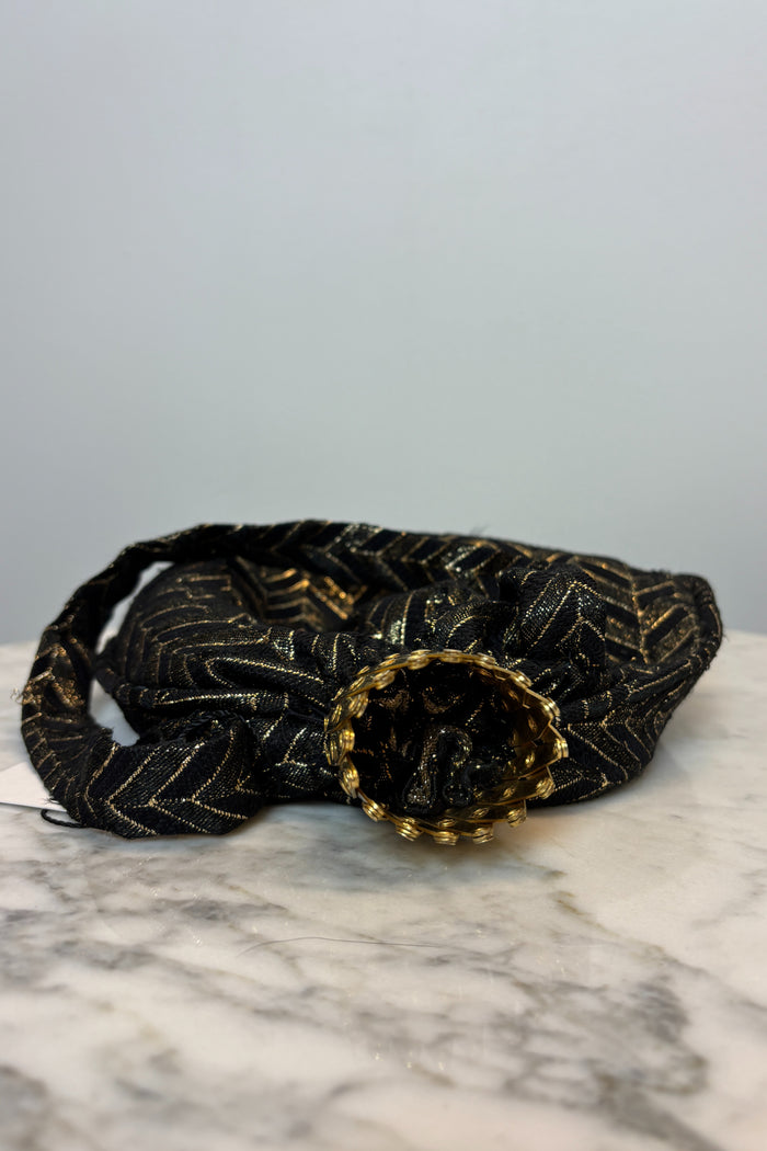 Concertina Opening Black and Gold Purse image 1