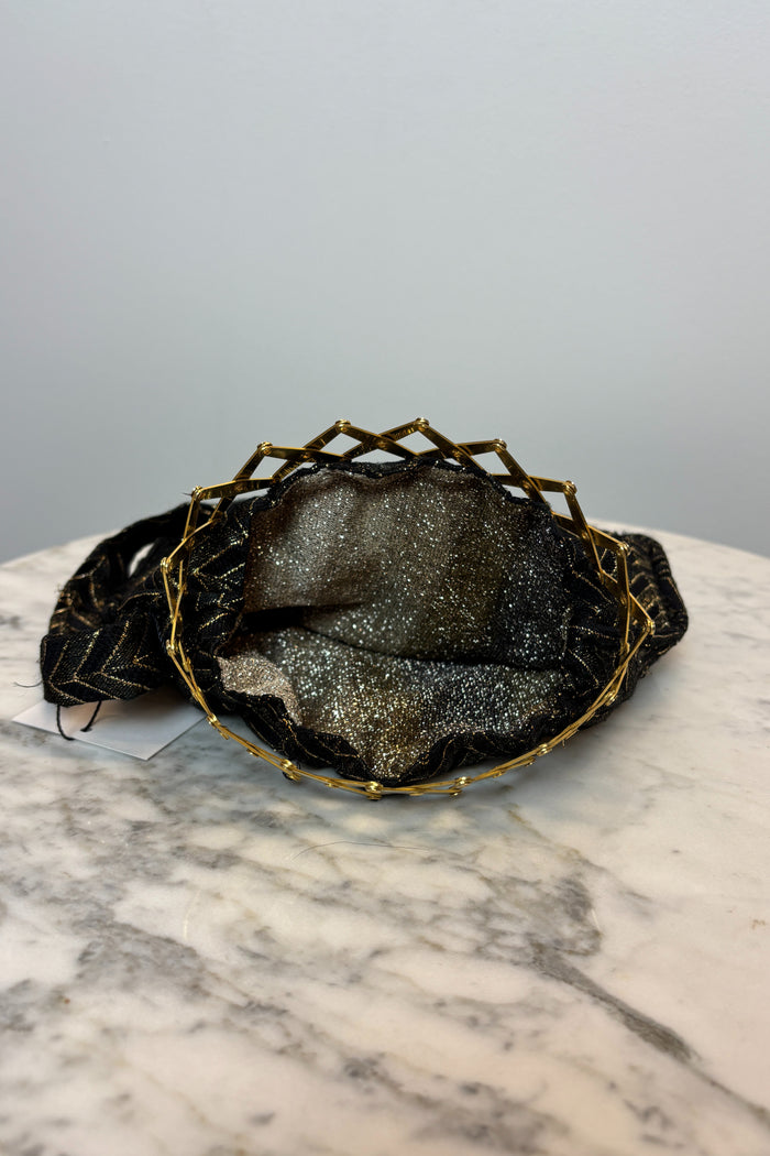 Concertina Opening Black and Gold Purse image 2