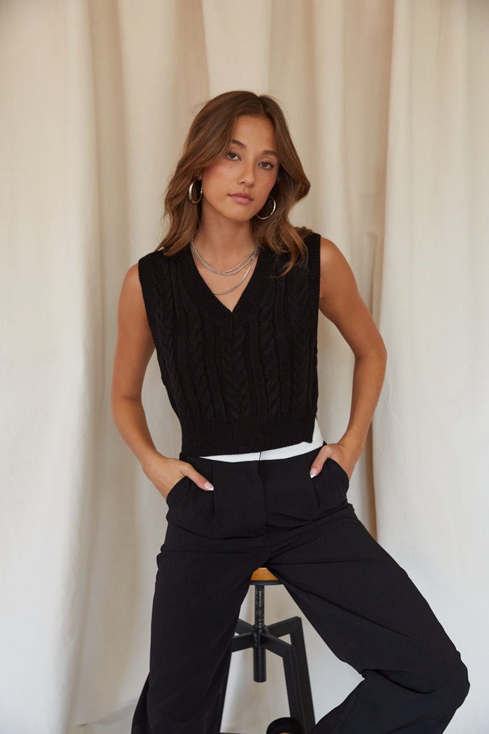 soft  cropped knit top with deep v neckline - fall style inspo